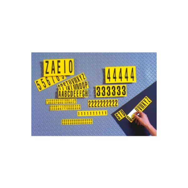 National Marker Co NMC Number Card 09, 10 Numbers/Card, 2inH, Yellow